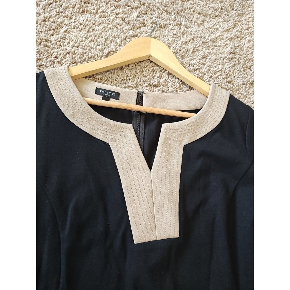 Talbots Petites Sheath Dress Size 8P Black Tan Used Professional Career‎ Office - Picture 12 of 16